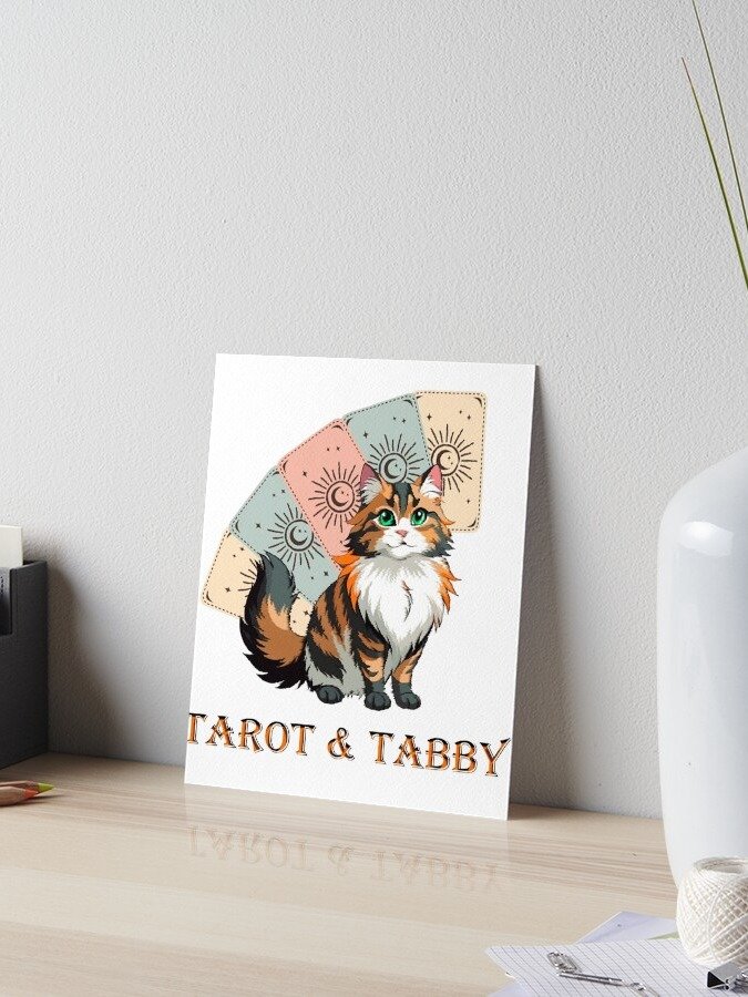 New Digital Product Tarot & Tabby – Mystic Cat Sticker Photographic Print product image (4)