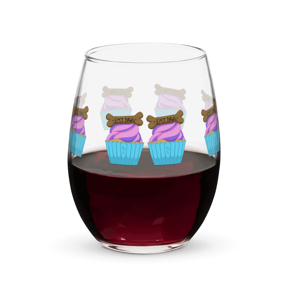 EmJDawg Cupcake Stemless Wine Glass product image (6)