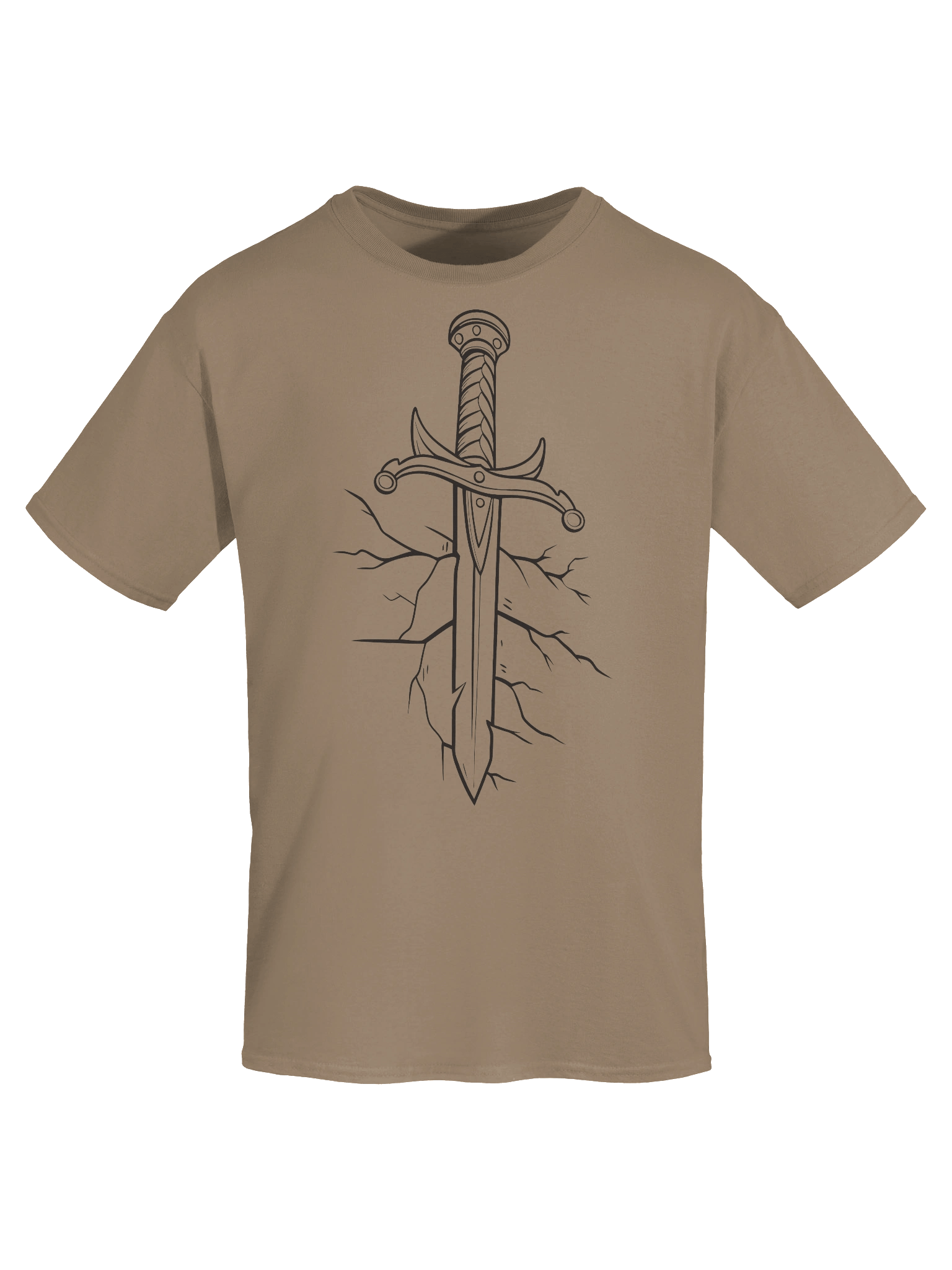 Shattered Ground Sword — Line Art Warrior T-Shirt product image (7)