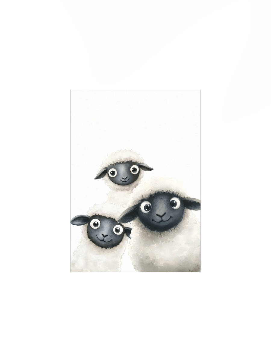Quirky Trio Sheep, Farm Nursery Print product image (2)