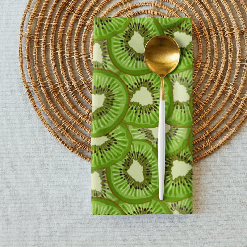 Kiwi Fruit Cloth Napkin Set (4-Pack) | Reusable Cloth Napkins for Tropical Table Decor product image (3)