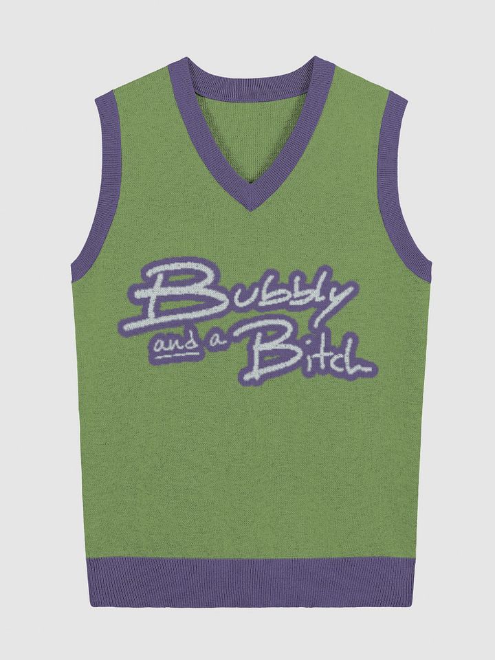 Bubbly and a B*tch (lg. lined design, violet+blue+green) knitwear vest product image (1)