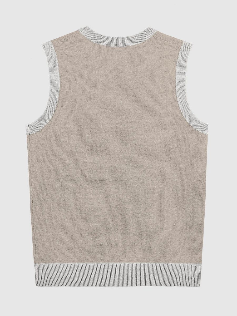 PLEASE DON'T MAKE ME TALK (duotone taupe) knitwear vest product image (10)