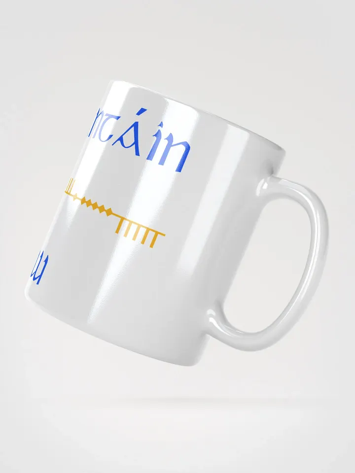 Wicklow/Cill Mhantáin Scholastic style Ogham White Glossy Mug product image (2)