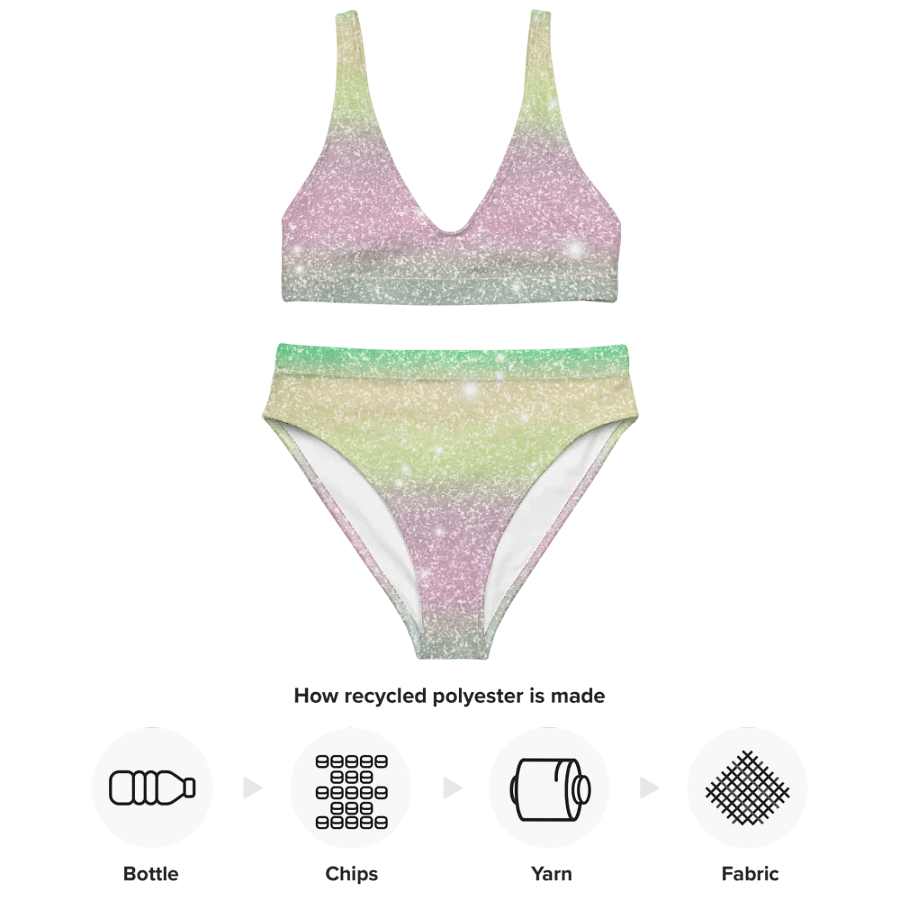 Glitter Unicorn Texture Design High Waisted Bikini (12) product image (4)