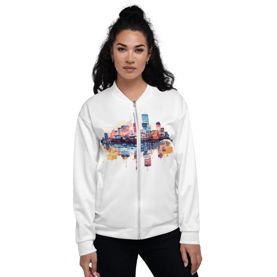 Skyline Reflections Custom Bomber Jacket product image (2)