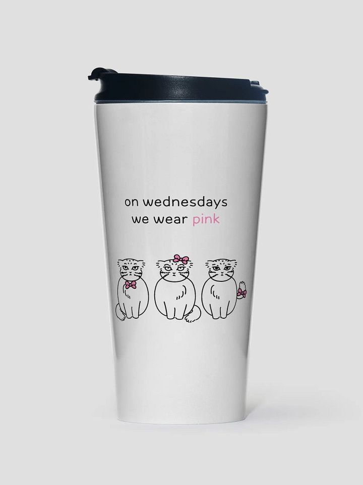 Pink Wednesdays Manul - Steel Travel Mug product image (1)