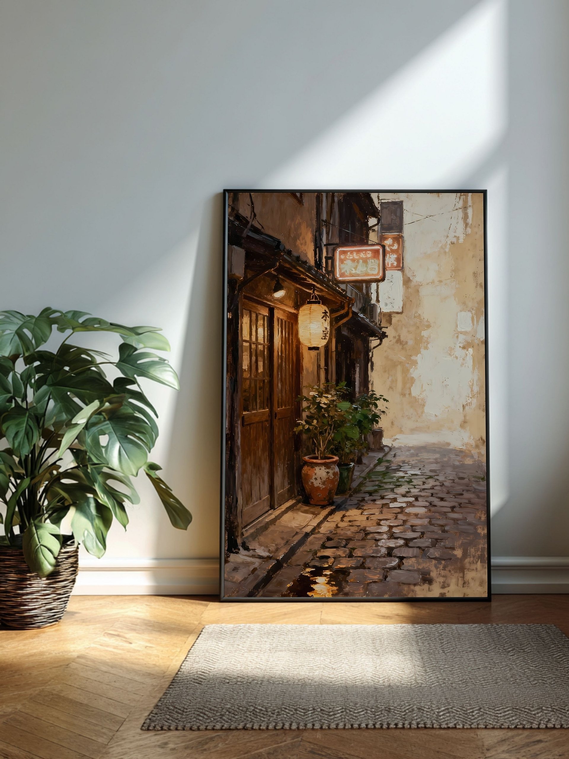 Tokyo Neon Alleyways Wall Art Print – Japanese Izakaya Night Street Scene, Digital Download in 5 High-Quality Sizes + Printable PDF product image (1)