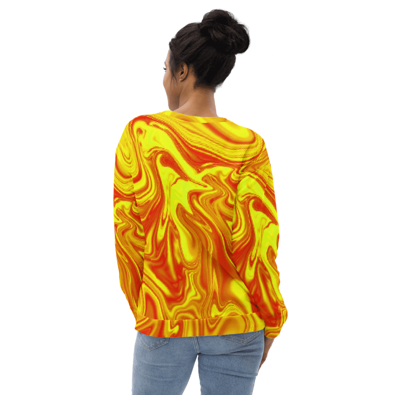 Sweatshirt - Yellow and Red Digital Fluid Art product image (8)
