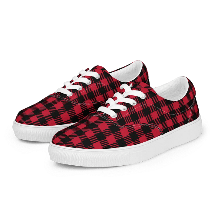 Bold Buffalo Plaid Women's Canvas Shoes product image (2)