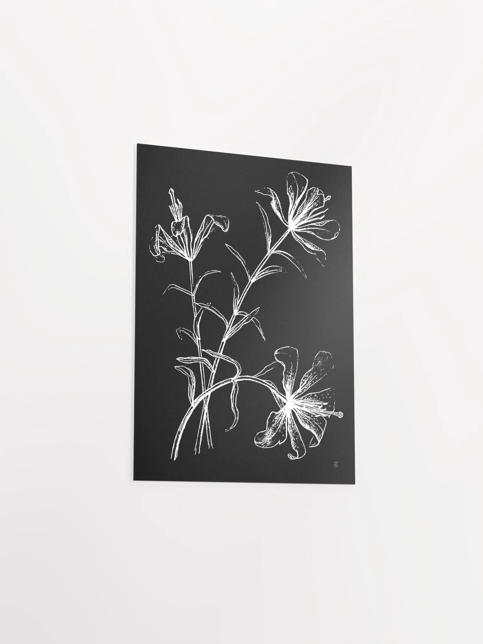 Ethereal Blooms Matte Poster - Wild Elegant Flowers Dark product image (3)
