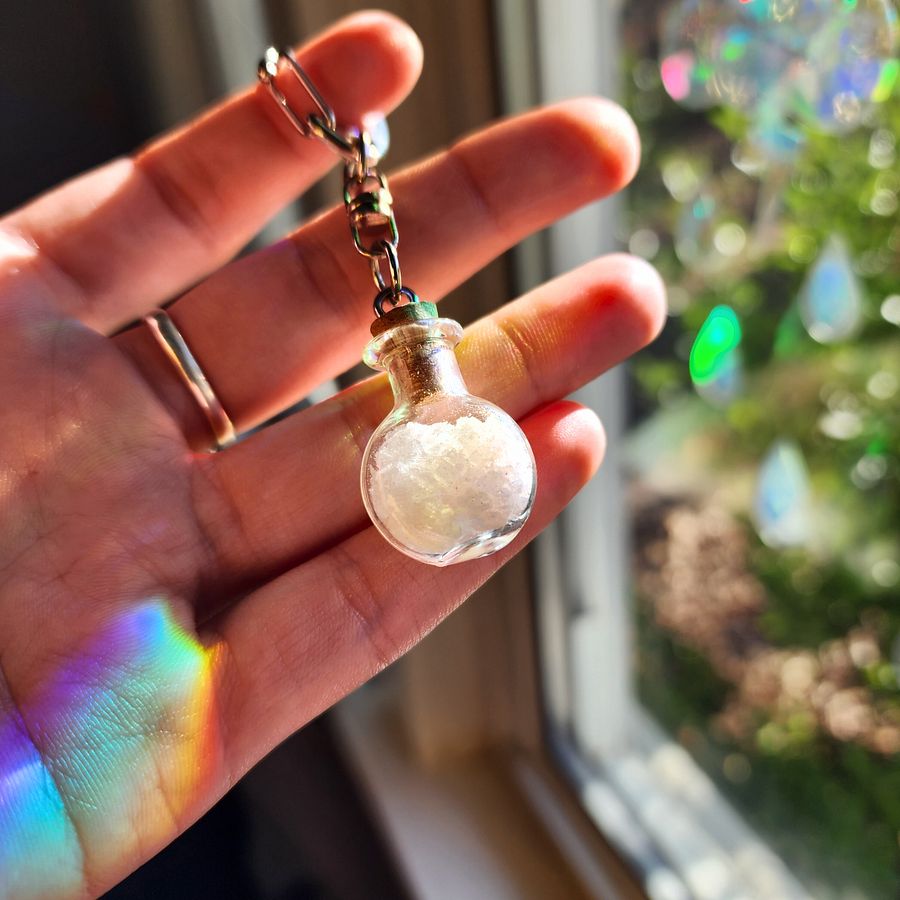 Glowing (Protection) Salt in a Mini Potion Bottle - Keychain / Bag Charm ~ Made in AVL product image (5)