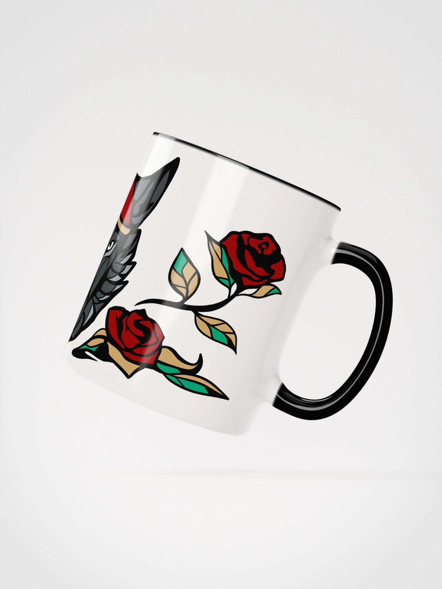 White Mug - Wolf & Roses product image (2)