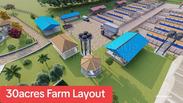 It has the following components  Feedlot Goats houses cottages hay shed  Gazebo poultry  Staff Quarters  Equipment store For measurements please contact us now #kimd #farmplan #pastures #goats #uganda 