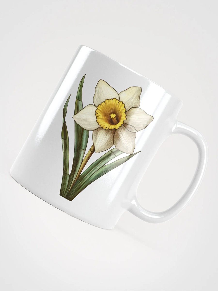 Stained Glass Daffodil White Glossy Mug product image (12)