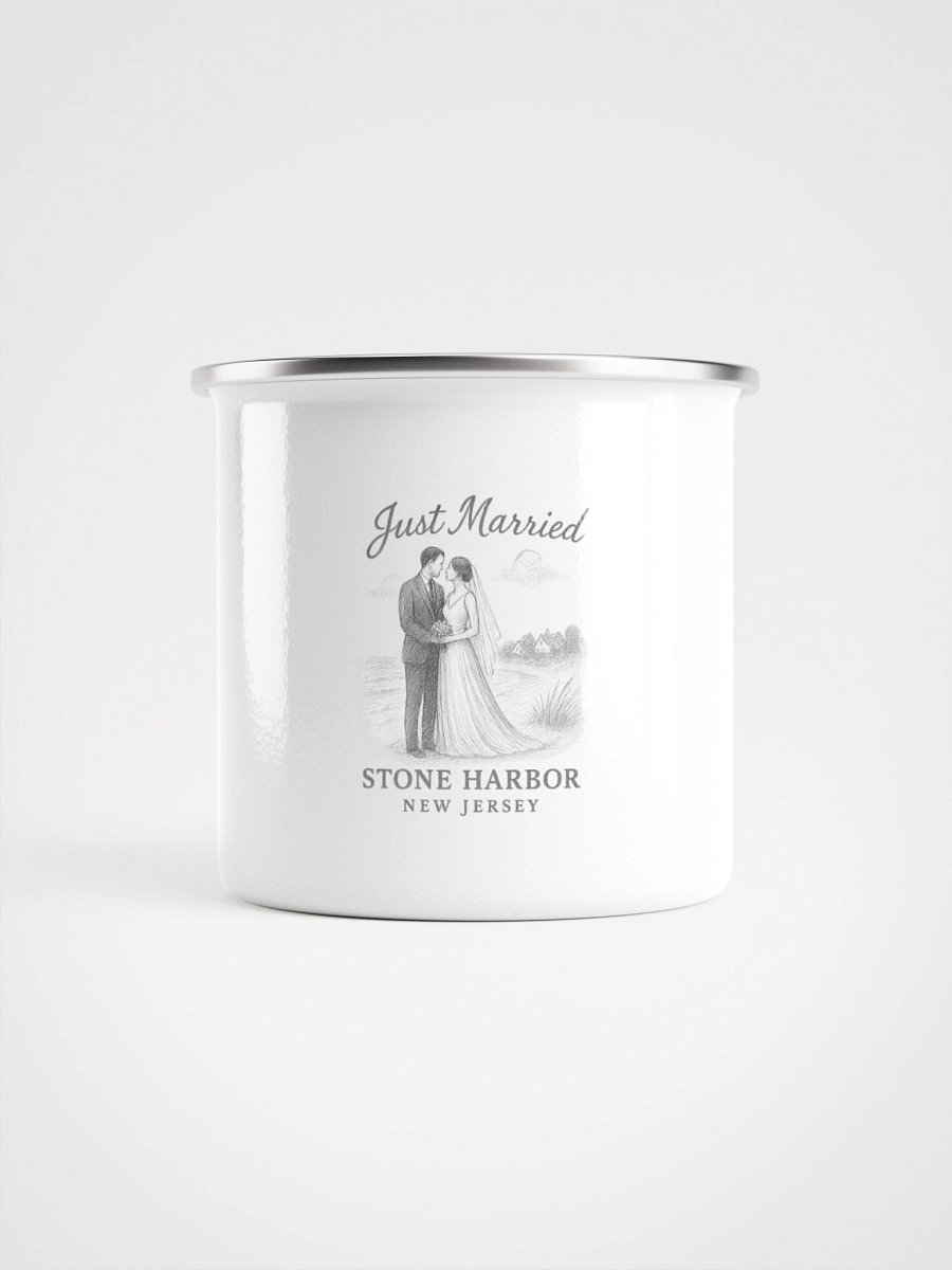 Stone Harbor NJ "Just Married" Enamel Wedding Mug product image (2)