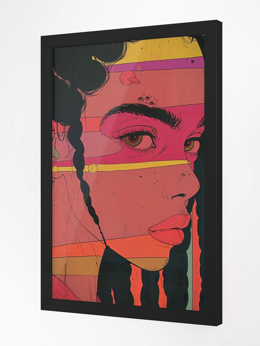 Rebel Hues: Pop Art Framed Poster of a Fierce Teenager product image (2)