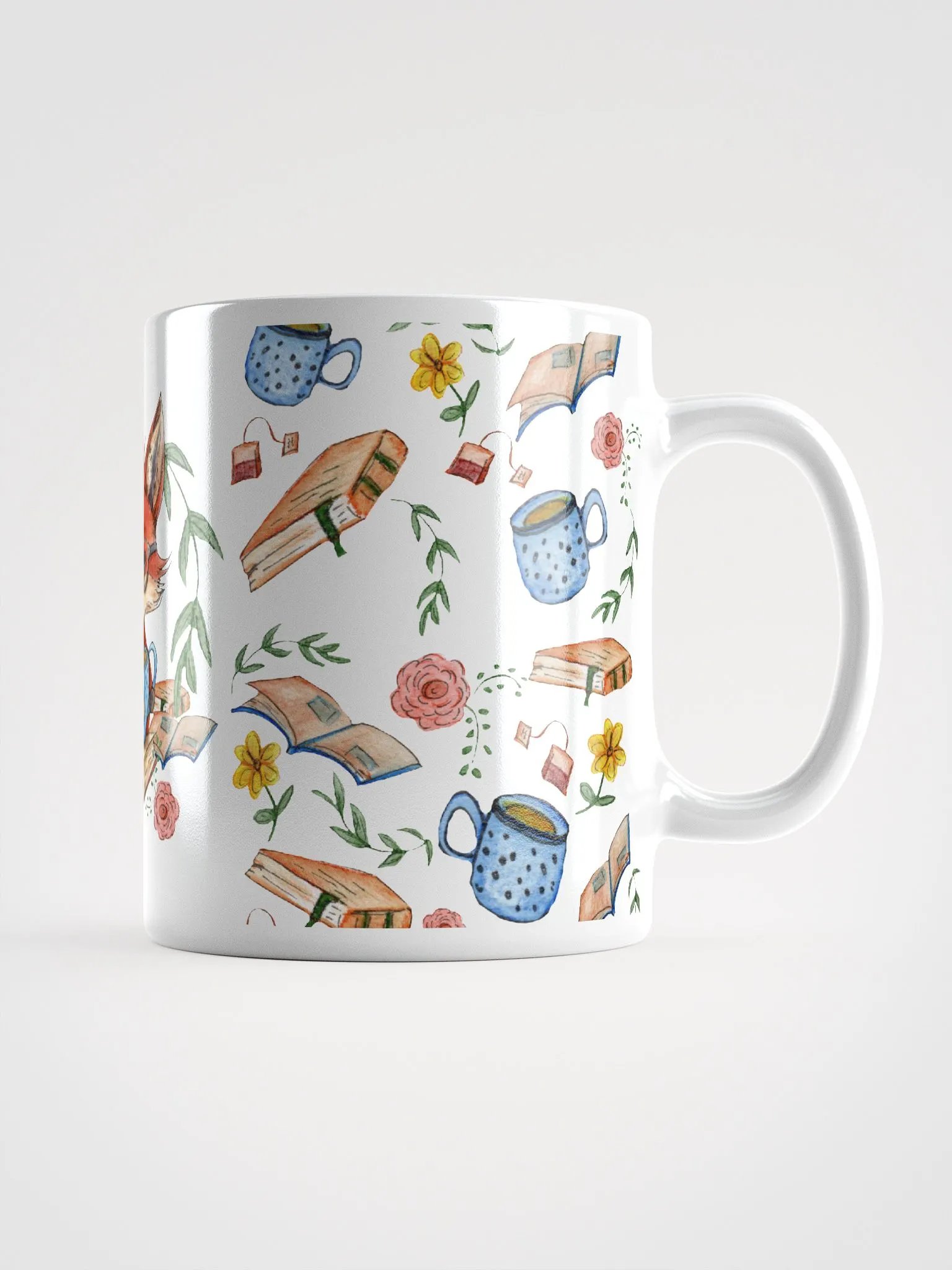 Tea Time Fox White Mug product image (2)