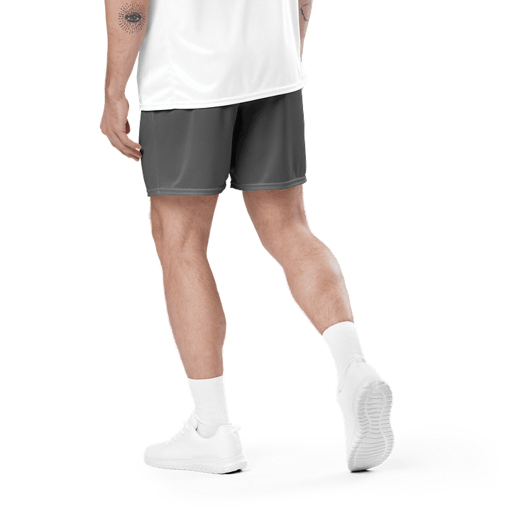 Men's | BRN.2C.C.™ Mesh Shorts | Coastal Cool Meets Sporty Style | Recycled Unisex Activewear 🌊🔥| White Logo on Grey product image (2)