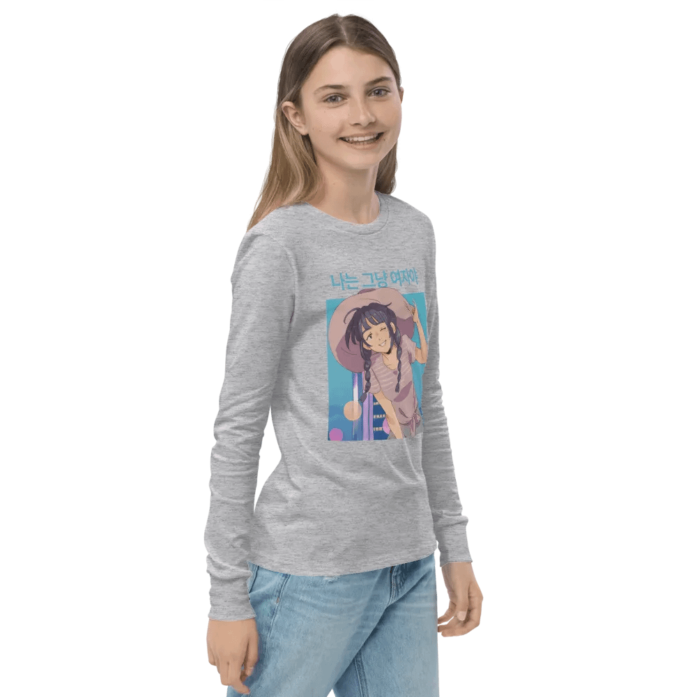 Just A Girl Korean Youth Long Sleeve Tee product image (17)