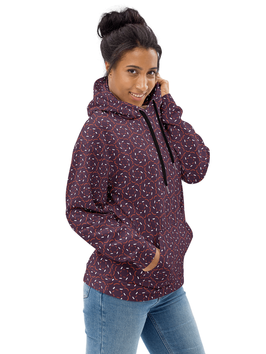Violet Flux Geometric Allover Print Hoodie for Men and Women product image (2)