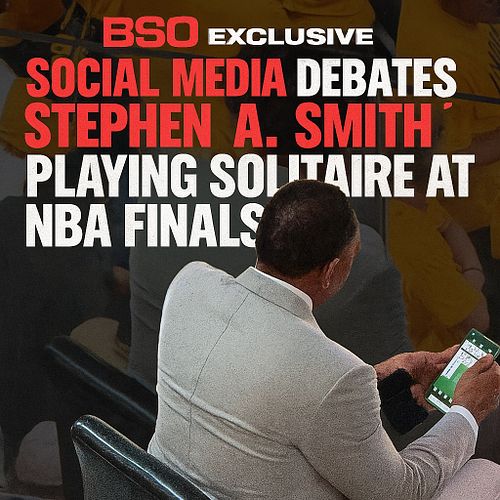 Big deal or naw? Stephen A. Smith was caught in 4K playing solitaire during the NBA Finals. #nba #nbafinals #firsttake