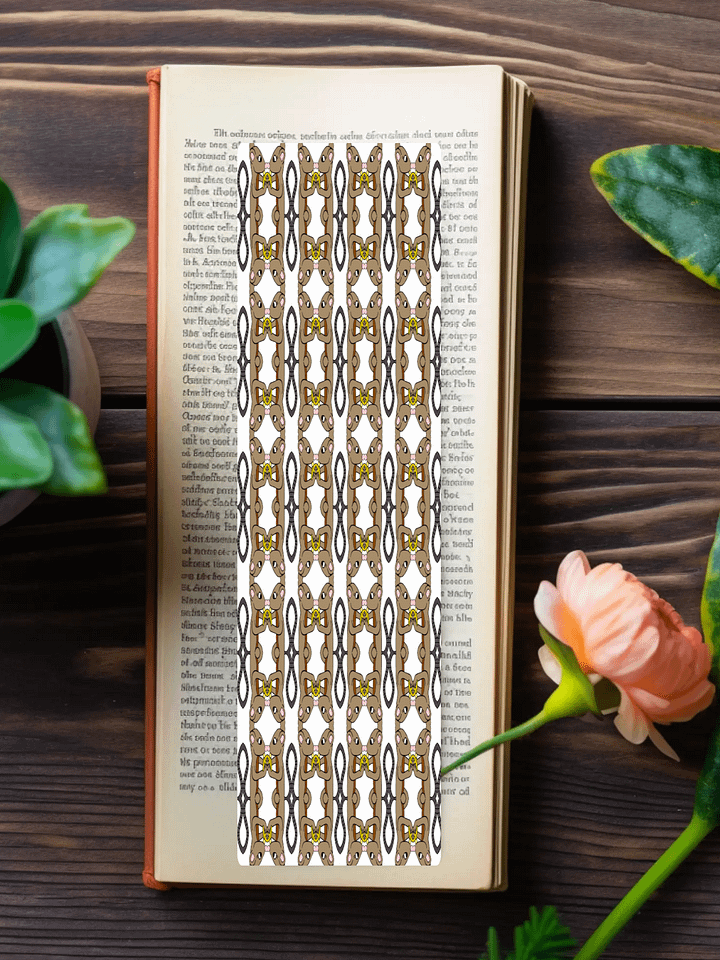 Cartoon Banana Loving Rat Patterned Laminated Bookmark with Tassel product image (1)