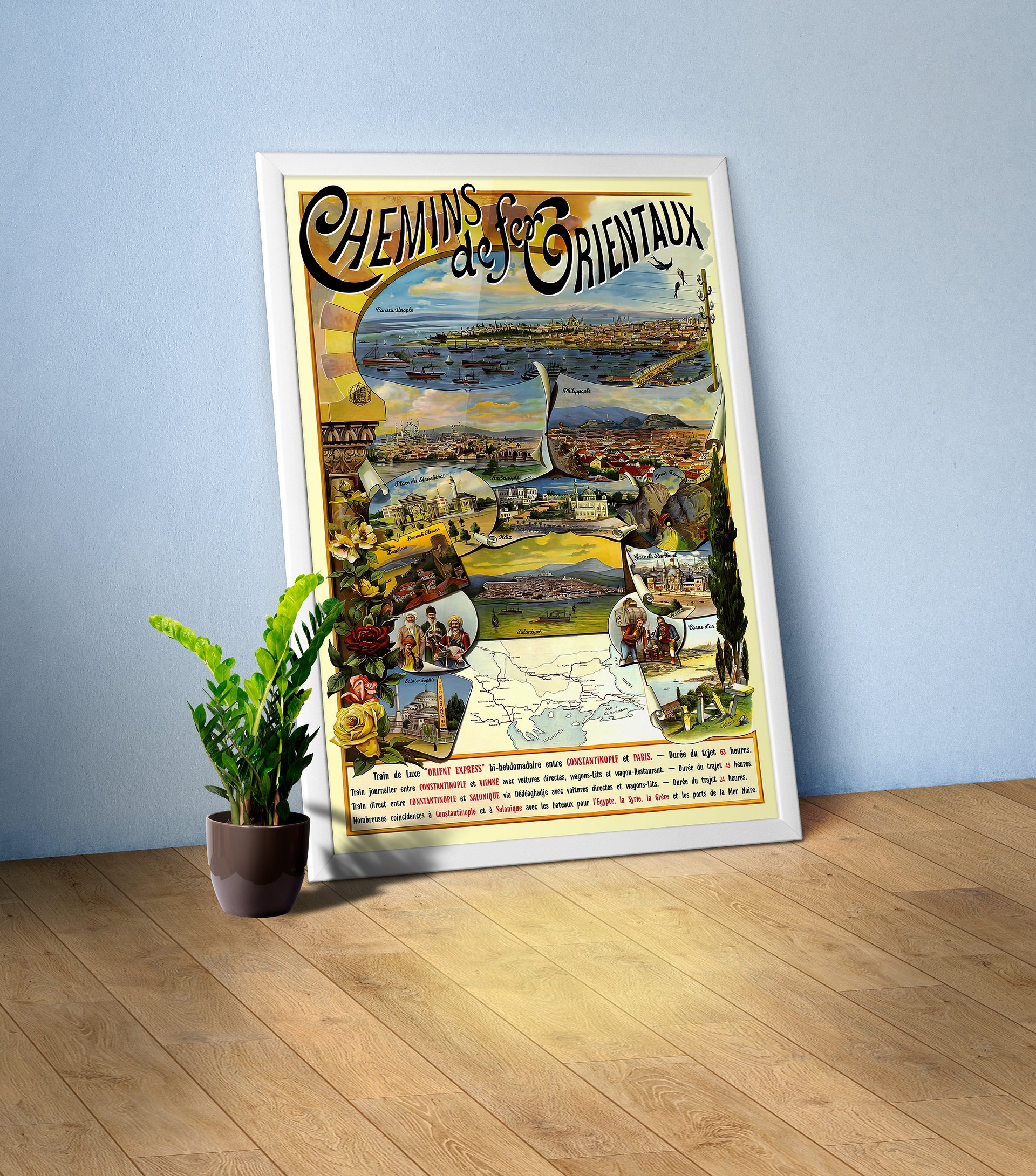Chemis de fe Orientaux/Orient Express, France, Istanbul, Turkey, 1898 — retro vintage travel poster, retro travel art, retro travel wall art product image (1)