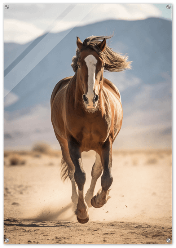 SINGLE HORSE FACE GLOSSY ACRYLIC PRINT product image (1)