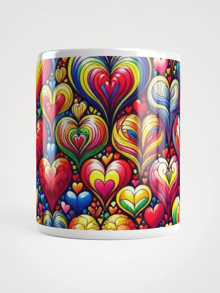 Vibrant Technicolor Hearts Ceramic Mug product image (2)