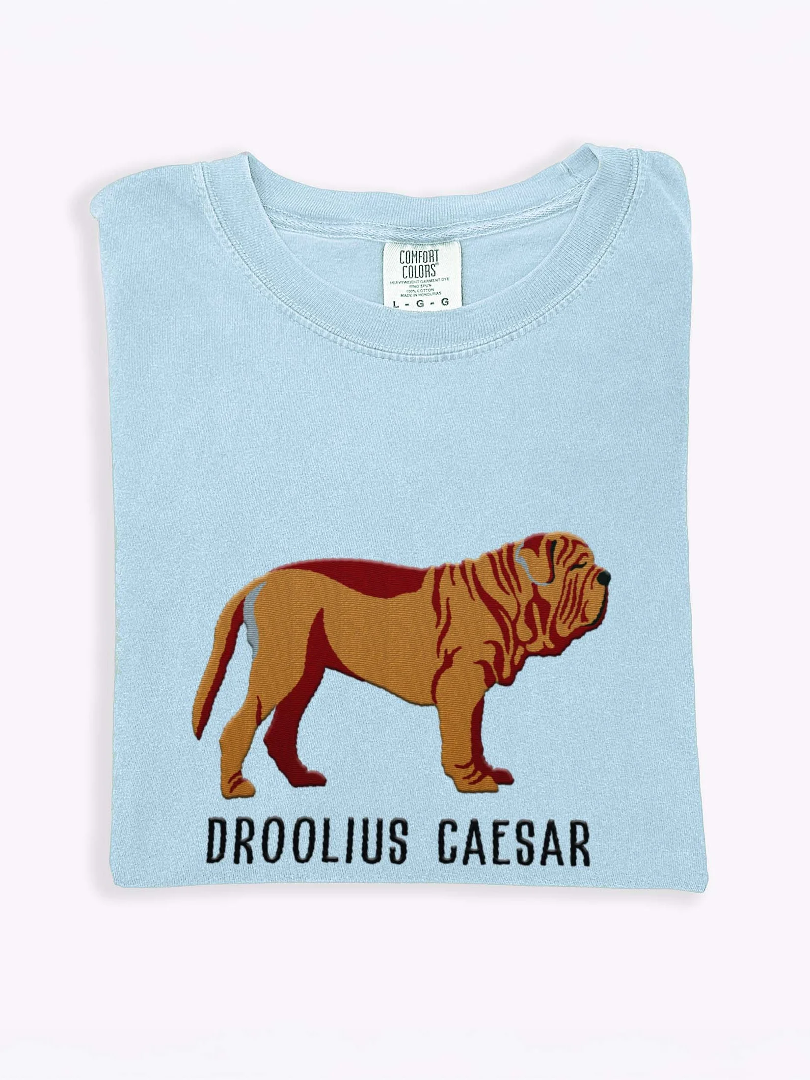 Droolius Caesar T-Shirt(Embroidered) of a Neapolitan Mastiff(Tan) product image (1)