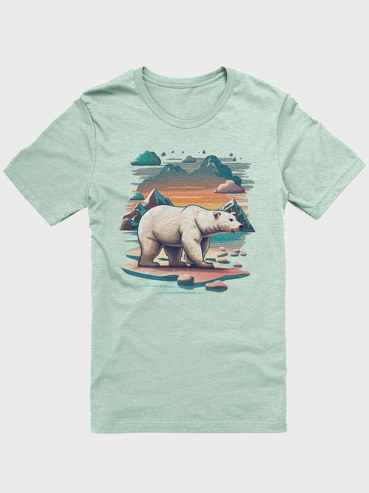 Polar bear in Iceland snow with hills and a sunset product image (1)