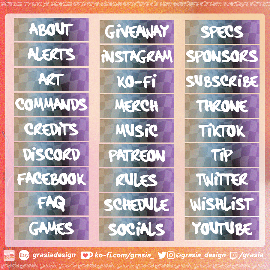 Pastel Checker Stream Overlay Set product image (5)