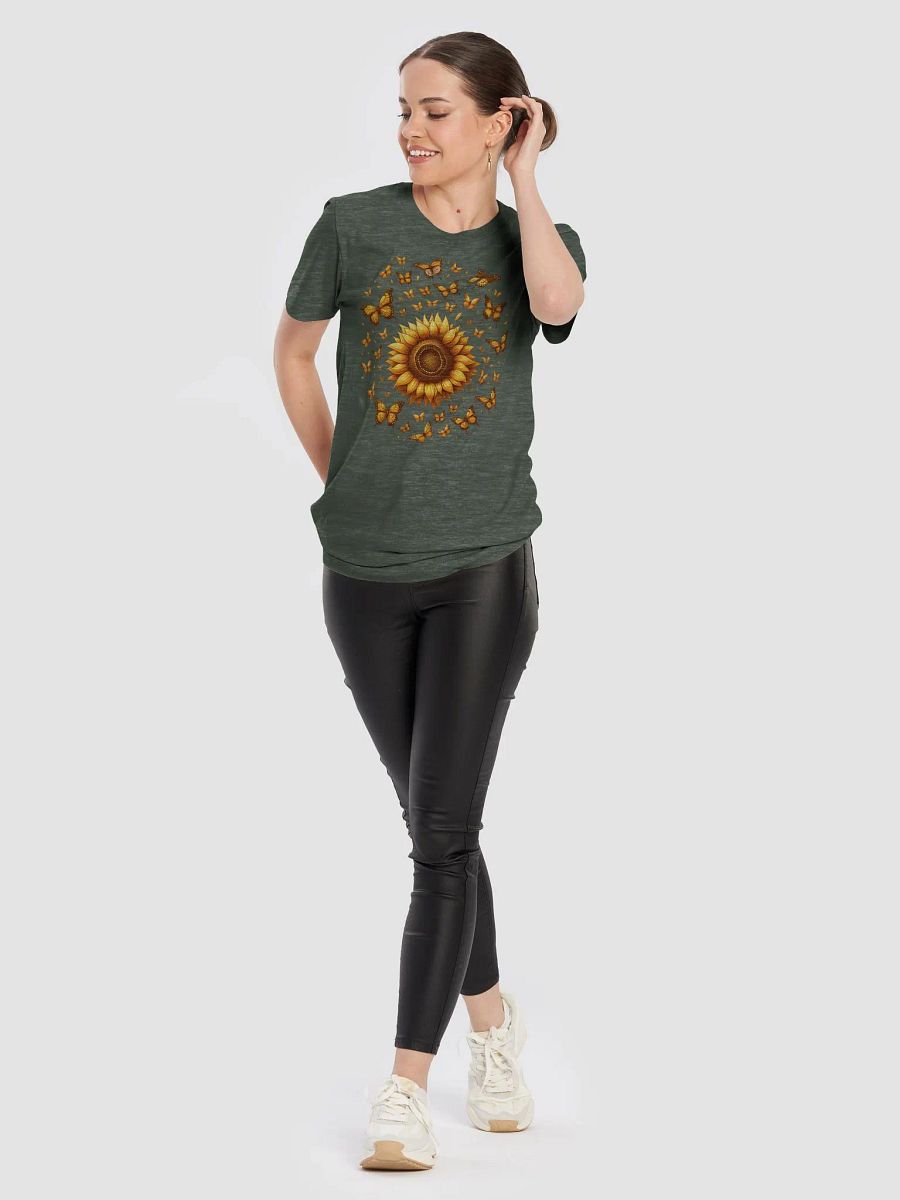 Sunflower and Butterflies T-Shirt, Nature-Inspired Floral Tee, Boho Aesthetic Shirt, Garden Lover Gift, Butterfly Print product image (9)