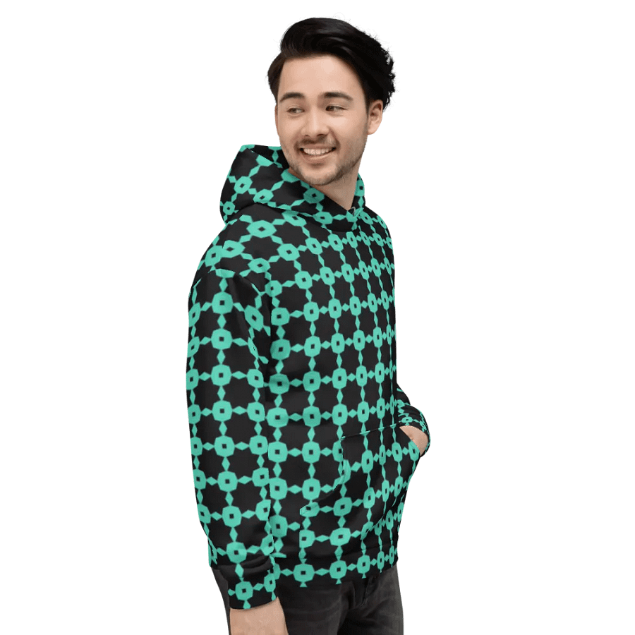 Abstract Repeating Chain Pattern Unisex All Over Print Hoodie product image (7)