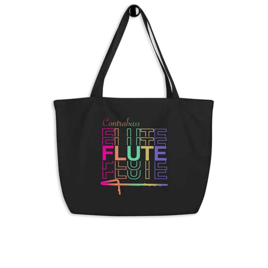 Symmetrical Flute Graphic Tote Bag - Contrabass Flute product image (7)