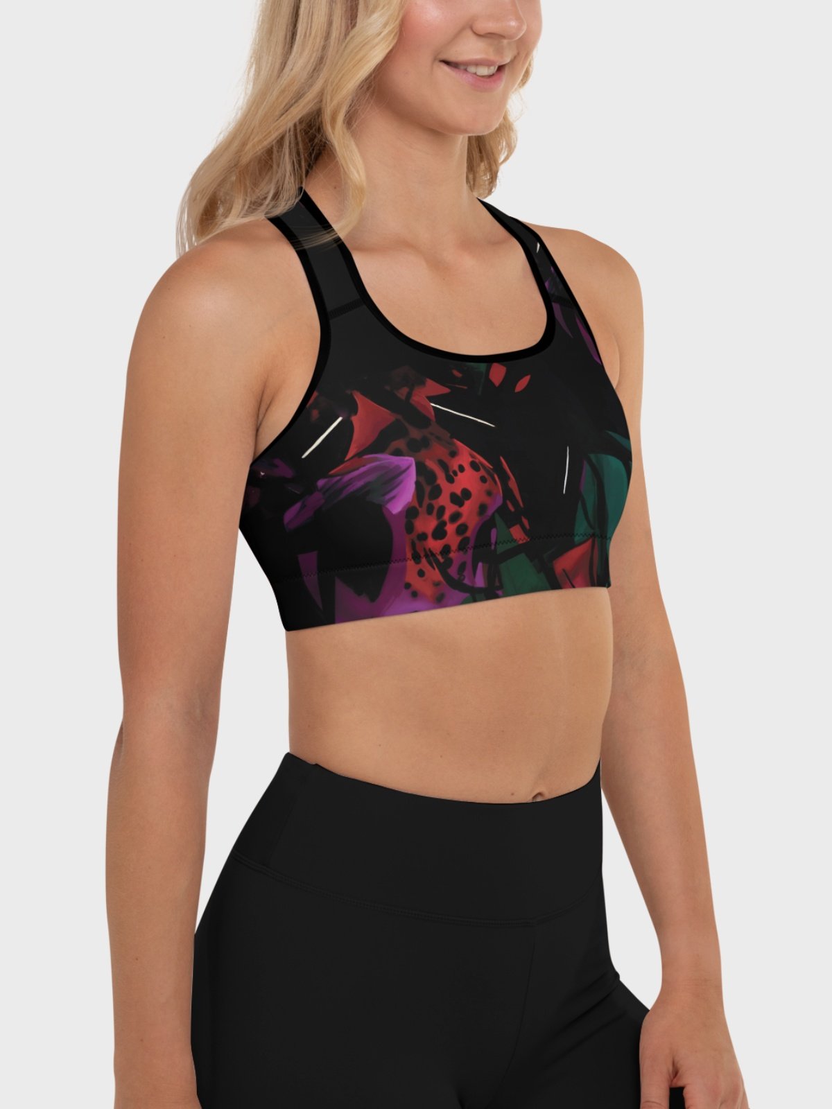 Sport Bra "Blosoom At Midnight" product image (4)