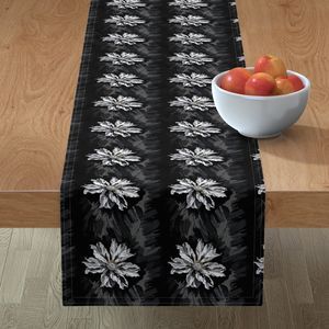Seamless Pattern - Stripes of White flowers and Gray Leaves on a Black Background product image (8)