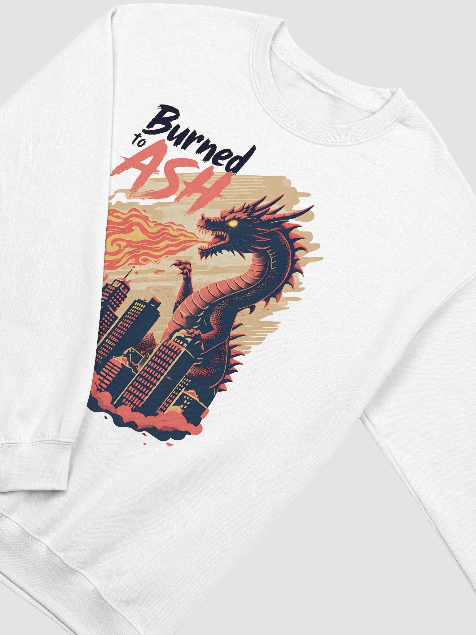 Fiery Dragon Destruction | 'Burned to Ash' Art Print Sweatshirt product image (15)