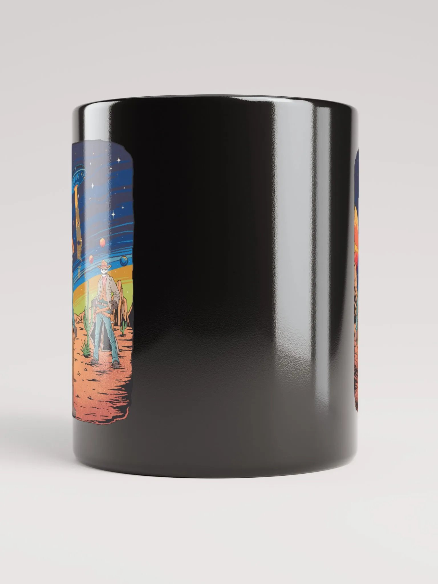 Skeleton Space Cowboys Black Glossy Mug product image (3)