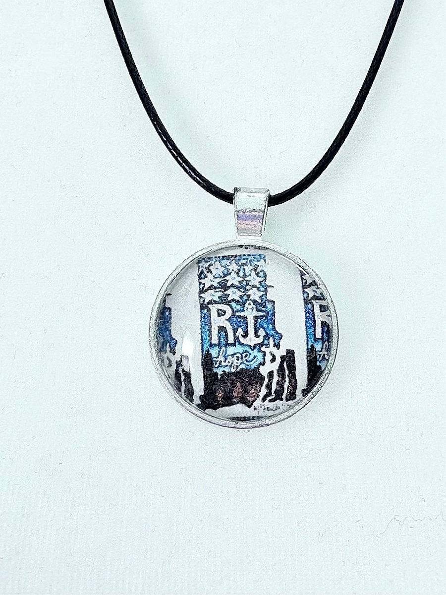 Rhode Island Hope | Handmade Pendant Necklace on a Faux Leather Cord | by Monique Faella Designs™ | MFD-00044 product image (1)