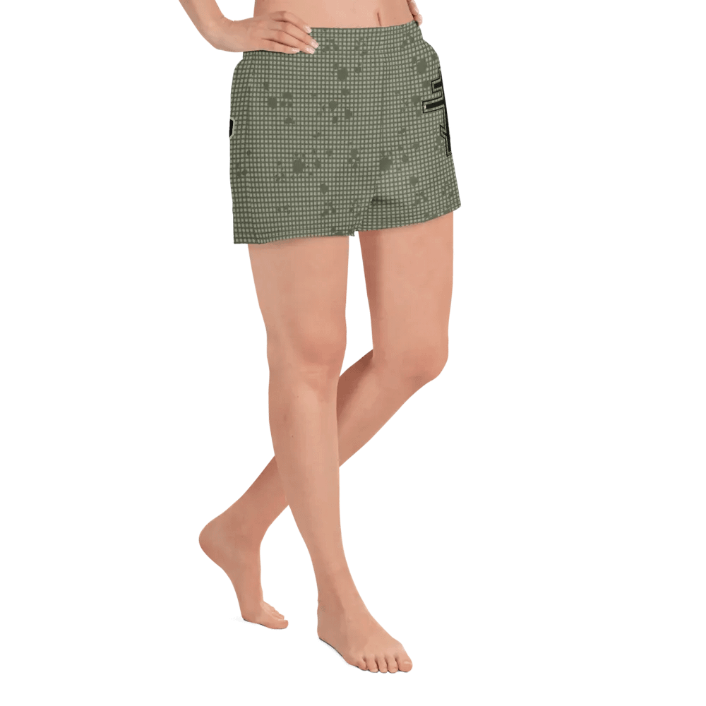 Faithful Camo: Proverb 3:25 Motion Women's Athletic Shorts - Desert Night Camo product image (10)