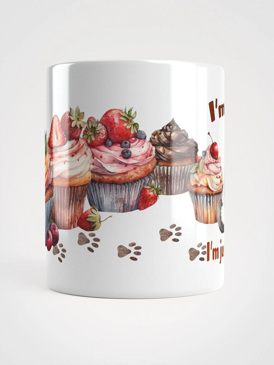 Cat Chat: "I'm not fat, I'm just a little fluffy." White glossy mug product image (8)