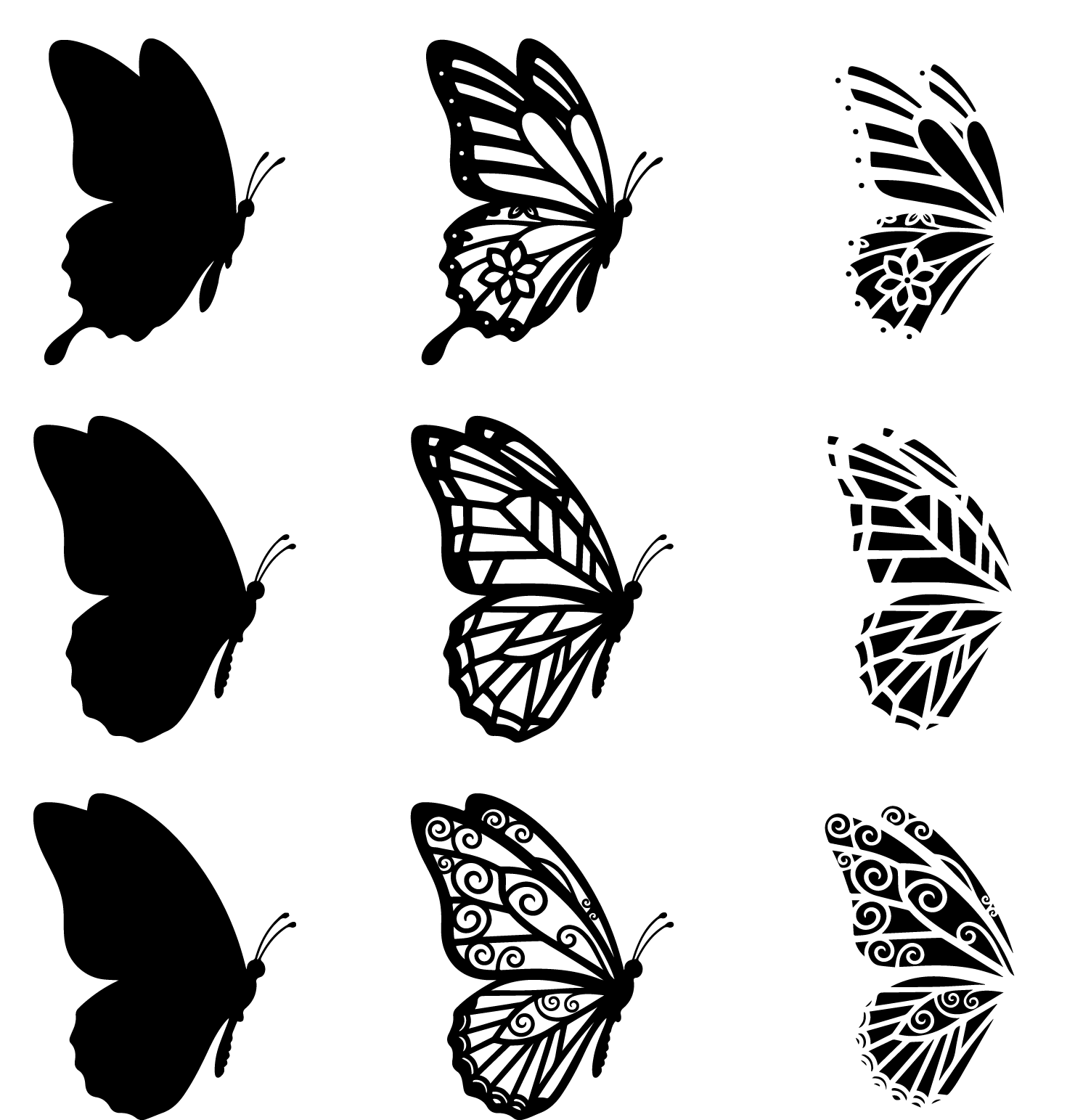 Butterfly SVG Bundle (16 Designs) | Digital Cut Files, Cricut, Silhouette, High-QualityAI,EPS,SVG Download. product image (4)