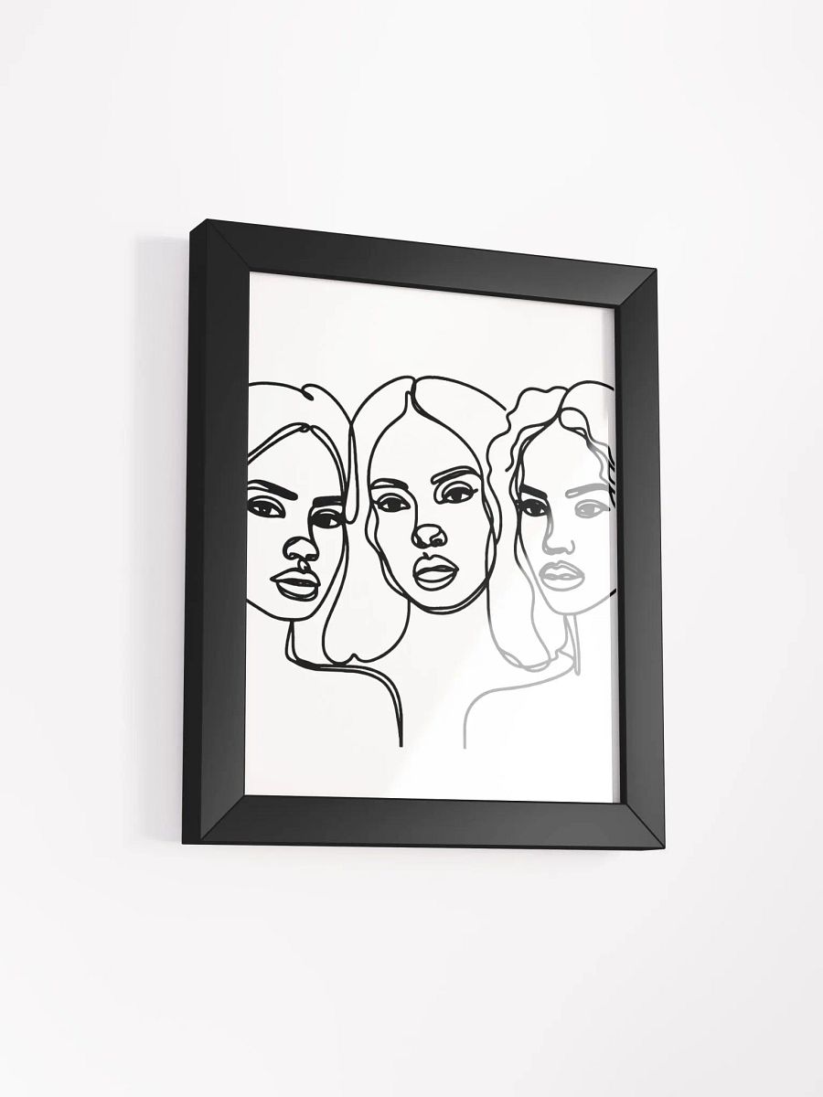 Three Beautiful Black Women Line Art Poster product image (51)