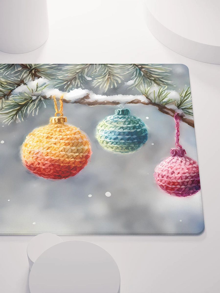 Crochet Yuletid Baubles, Gaming Mouse Pad, 2 Sizes product image (5)