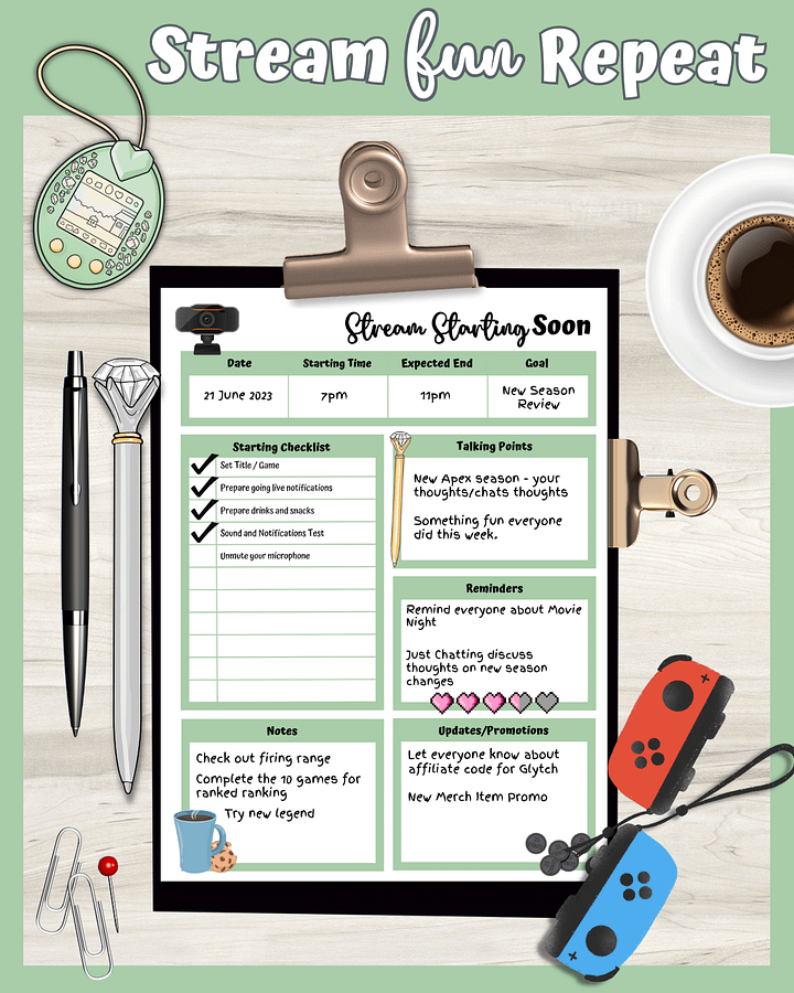My Daily Stream Planner - Green Edition | Digital Streaming Organization & Review Tool product image (2)