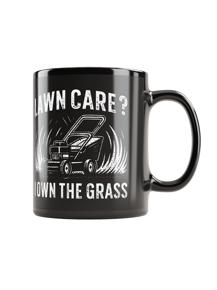 Funny Dad Lawn Care – “I Own The Grass” Retro Coffee Mug product image (1)