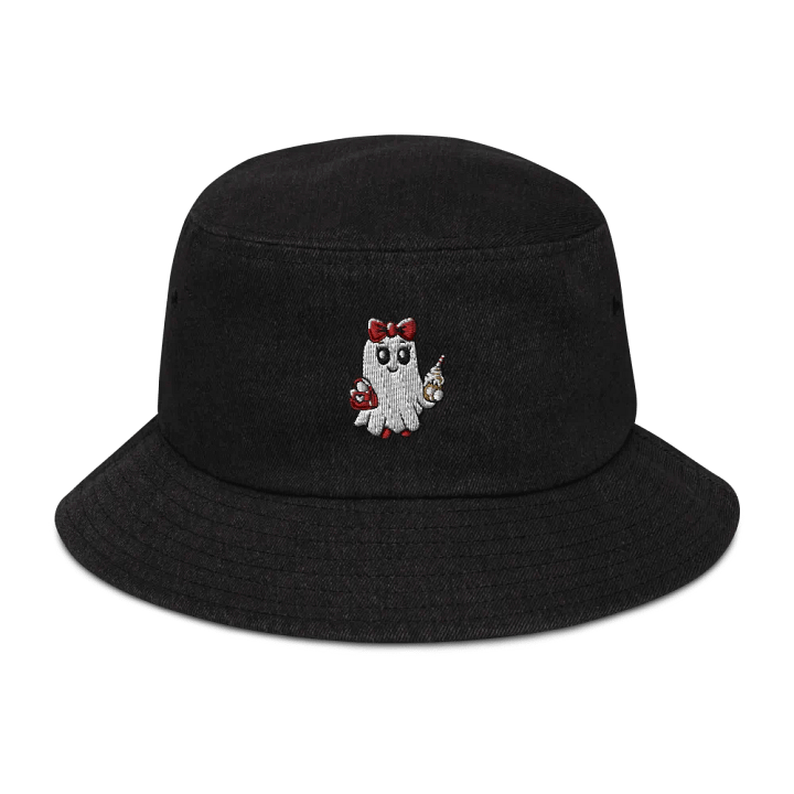 Stylish Ghost Embroidered Denim Bucket Hat product image (1)