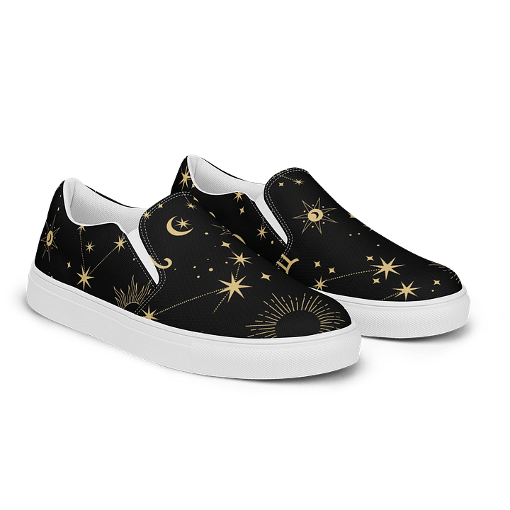 Celestial Zodiac Slip-On Shoes Astrology-Inspired Women's Canvas Sneakers for Spiritual & Cosmic Style product image (2)